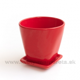 Kvetináč Monolit s podtáckou glazovaný 15cm červený Kvetináč Monolit s podtáckou glazovaný 15cm červený