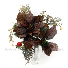 AKCIA ZĽAVA -50% Kytica s poinsettiou a tujou čokoládová AKCIA ZĽAVA -50% Kytica s poinsettiou a tujou čokoládová