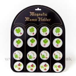 Magnet štvorlístok pre šťastie sada 16 kusov mix 4 typy na tabuli 4cm Magnet štvorlístok pre šťastie sada 16 kusov mix 4 typy na tabuli 4cm