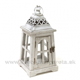 Drevený Lampáš Chalúpka sivá patina 35cm Drevený Lampáš Chalúpka sivá patina 35cm