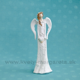 Anjel Achilea so srdcom a vrkočom biely 20cm Anjel Achilea so srdcom a vrkočom biely 20cm