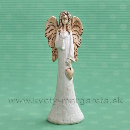 ANJEL SOFIA so zaveseným srdcom v ruke bielo-terakotová 18 cm ANJEL SOFIA so zaveseným srdcom v ruke bielo-terakotová 18 cm