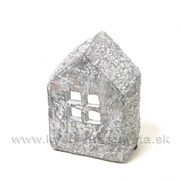 Cementový polodomček - svietnik sivý 14 cm Cementový polodomček - svietnik sivý 14 cm