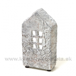 Cementový polodomček - svietnik sivý 21 cm Cementový polodomček - svietnik sivý 21 cm