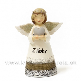 Anjel Dievčatko Miništrant so srdcom "Z Lásky" 17cm Anjel Dievčatko Miništrant so srdcom "Z Lásky" 17cm