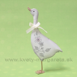 Húska plechová kvetinový dekór biela 20cm Húska plechová kvetinový dekór biela 20cm