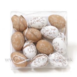 Veľkonočné vajíčka - kraslice s kvetinovým ornamentom farebný mix 12 kusov Veľkonočné vajíčka - kraslice s kvetinovým ornamentom farebný mix 12 kusov