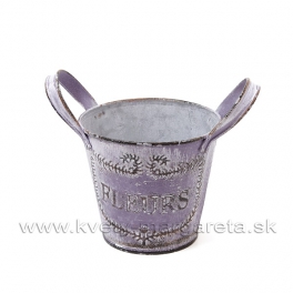 Kýblik plechový pozinkovaný FLEURS fialový 10cm Kýblik plechový pozinkovaný FLEURS fialový 10cm