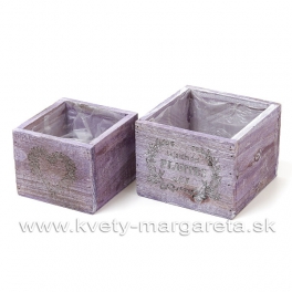 Hrantíky štvorec PLANTES sada 2 kusy 13cm a 11cm Fialová Hrantíky štvorec PLANTES sada 2 kusy 13cm a 11cm Fialová