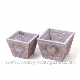 Hrantíky ihlan HEART sada 2 kusy 12cm a 10cm Fialová Hrantíky ihlan HEART sada 2 kusy 12cm a 10cm Fialová