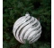 Sklenená závesná vianočná guľa glitrovaná špirála strieborná veľká 12cm