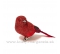 Vtáčik na štipci s perím a glitrovým náterom červený 9cm
