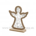 Vianočný anjel Drevený vyrezávaný natur 17cm