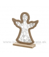 Vianočný anjel Drevený vyrezávaný natur 17cm