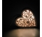 Drevené srdce LED vyrezávané závesné 3D efekt Biele 16cm