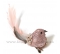 Vtáčik na štipci s perličkami glitrovaný ružový 17cm