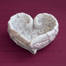 Anjelské krídla Miska v tvare srdca biela 18 cm Anjelské krídla Miska v tvare srdca biela 18 cm