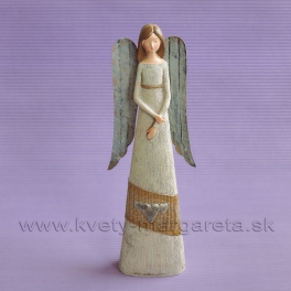 Anjel Tri srdcia Vintage s plechovými krídlami 24cm Anjel Tri srdcia Vintage s plechovými krídlami 24cm