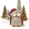 Vianočná sovička v čiapke fialová 15cm