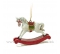 Hojdací koník bielo červený 7cm