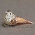 Vtáčik na štipci glitrovaný strieborný 10cm