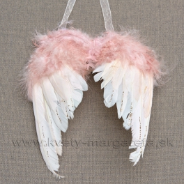 Anjelské krídla glitrované záves ružové 19cm Anjelské krídla glitrované záves ružové 19cm