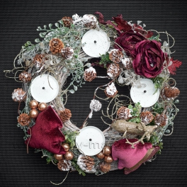Adventný veniec Jeleň bordó 34cm Adventný veniec Jeleň bordó 34cm