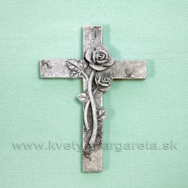 Pietny krížik s ružami Antik biela 8.5 cm Pietny krížik s ružami Antik biela 8.5 cm