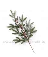 Vetvička so šiškou zasnežená 64cm