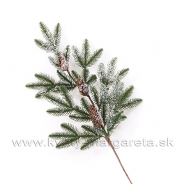 Vetvička čečina so šiškou zasnežená 64cm