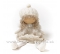 Bábika Žofia v úpletovej čiapke krémovo-biela 49cm