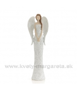 Anjel deva s čipkou 28cm Biely