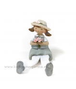 Dievčatko Kamilka v záhradnom klobúku 16cm