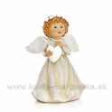 Anjel Vanda so srdiečkom maslovo-krémový 16cm