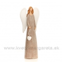 Anjel Emma so srdcom karamelový 29cm