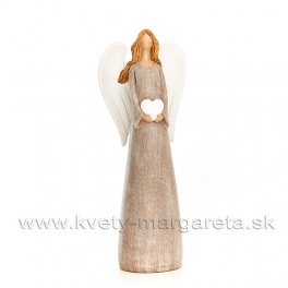Anjel Emma so srdcom karamelový 38cm
