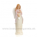 Anjel Sandra v tunike so srdcom rúžovo-krémový 19cm