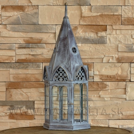 Lampáš Kostol Retro Sivo-Hnedý 58cm Lampáš Kostol Retro Sivo-Hnedý 58cm