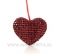 Závesné flitrové srdce červené 9cm