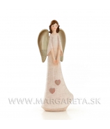 Anjel vo vrúbkovaných šatách rúžový 22cm