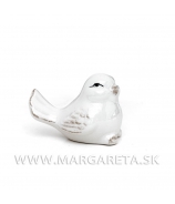 Vtáčik porcelánový biely 7x6cm