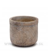 Kvetináč cementový "Ratan výplet" béžový 12.5cm
