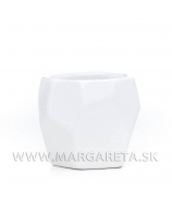 Kvetináč žliabky porcelán biely 13cm