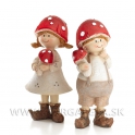 Dievčatko a Chlapček sada 2 kusy v Muchotrávkovom klobúku béžová 15cm