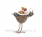 Vtáčik Physalis Steampunk sivo-hnedý 30cm/31cm
