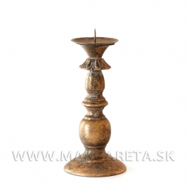 Svietnik kovový Aramis 22cm Zlatá patina