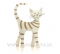 Mačka Cica so zlatými pruhmi krémovo-biela 25cm