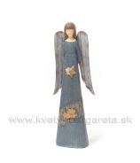 Anjel Vianočná hviezda plechové krídla modrý 25cm