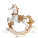 Hojdací kolotočový retro koník bielo-zlatý 11cm 