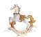 Kolotočový retro koník bielo-zlatý 11cm 